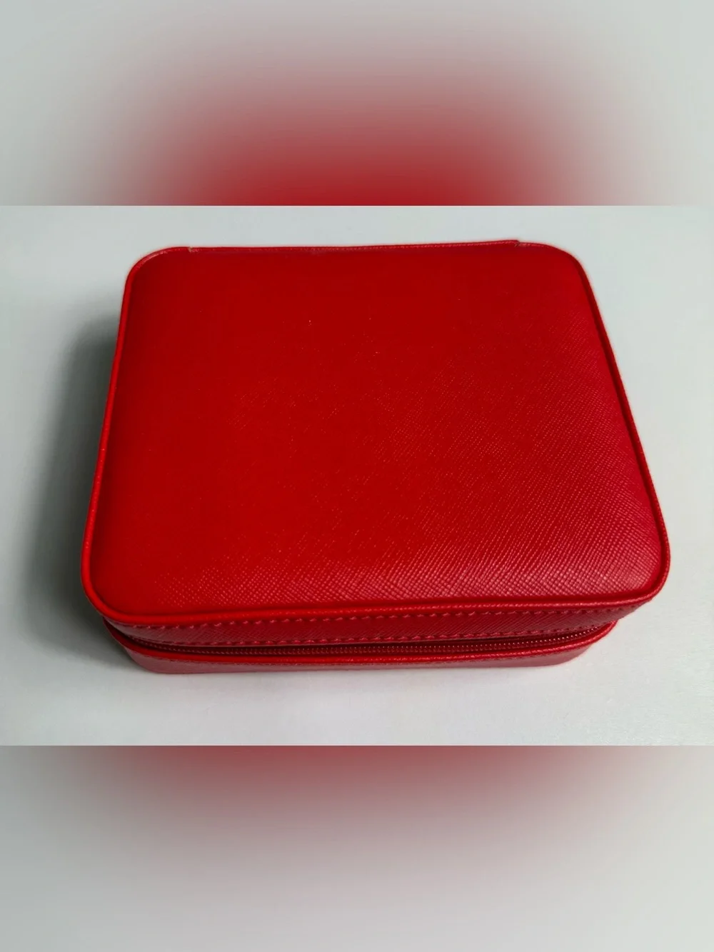 Red Velvet Travel Jewelry Hard Case - Compact Organizer